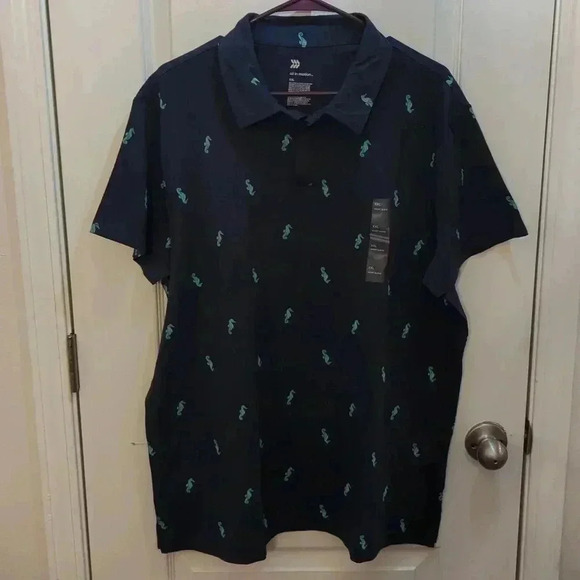 All in Motion Navy Blue, New - Men's Short Sleeve Polo Shirt - Picture 2 of 5